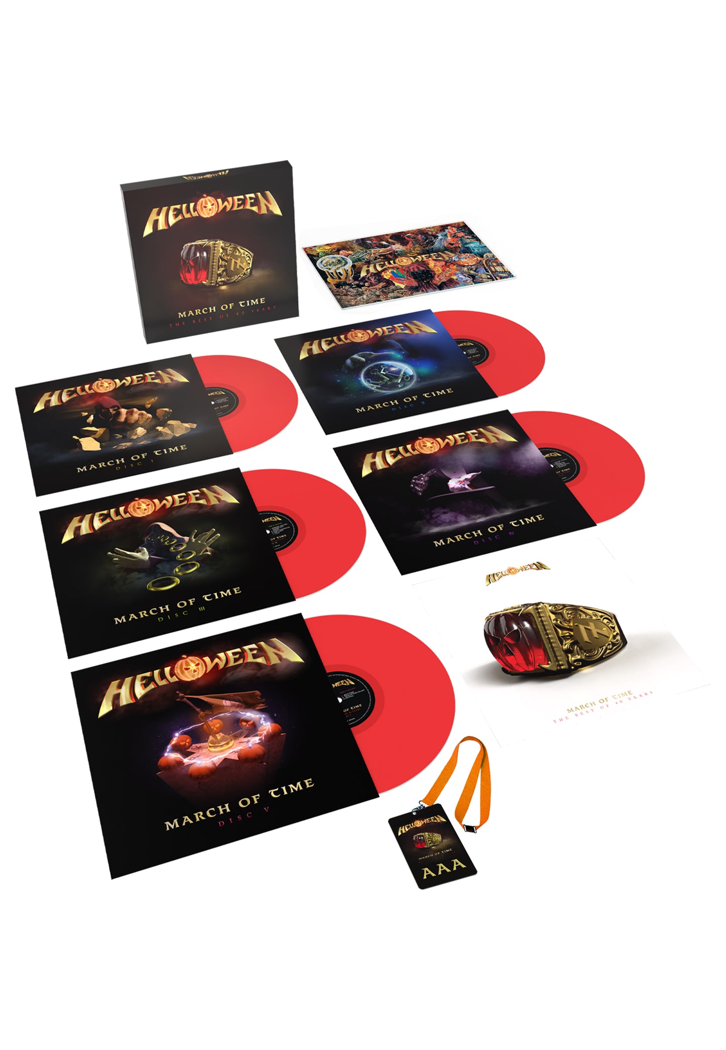 Helloween - March Of Time (The Best Of 40 Years) - Colored 5 Vinyl Boxset + Lanyard